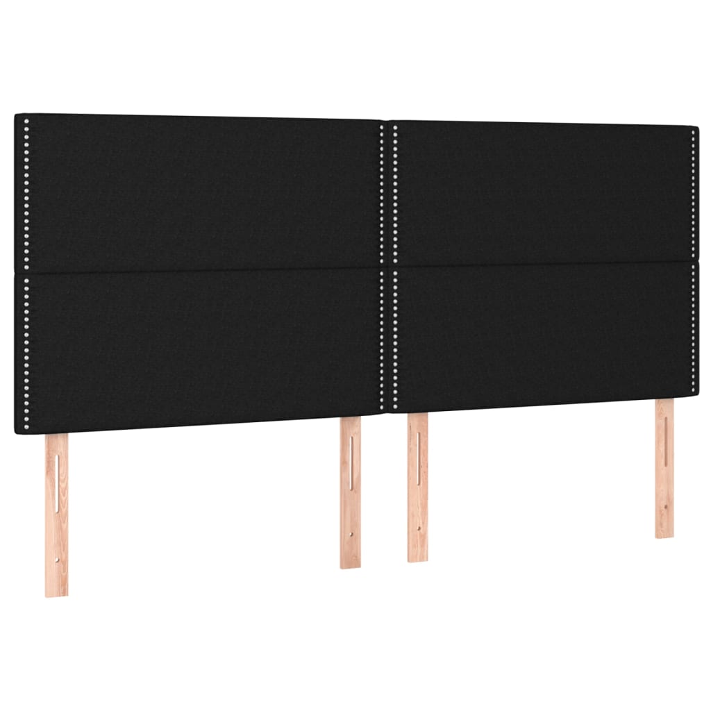 kontinentalseng med LED-lys 180x200 cm stof sort