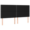 kontinentalseng med LED-lys 180x200 cm stof sort