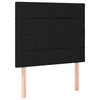 kontinentalseng med LED-lys 100x200 cm stof sort