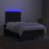 kontinentalseng med LED-lys 120x200 cm stof sort