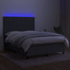 kontinentalseng med LED-lys 140x190 cm stof mørkegrå