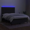 kontinentalseng med LED-lys 140x200 cm stof sort