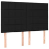 kontinentalseng med LED-lys 140x200 cm stof sort