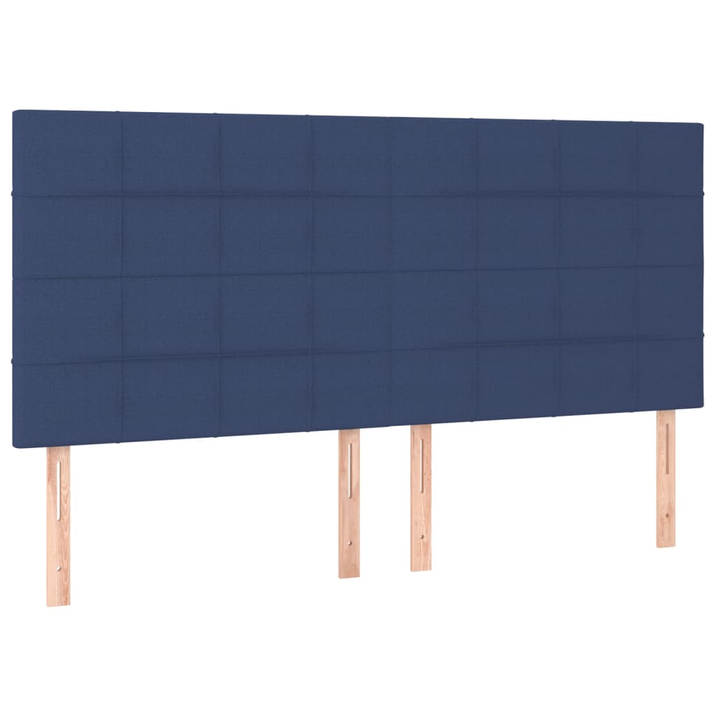 kontinentalseng med LED-lys 160x200 cm stof blå