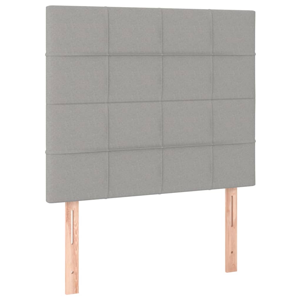 kontinentalseng med madras 90x200 cm stof lysegrå