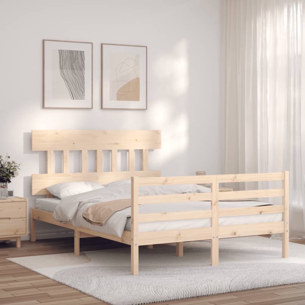 sengeramme med sengegavl Small Double massivt træ