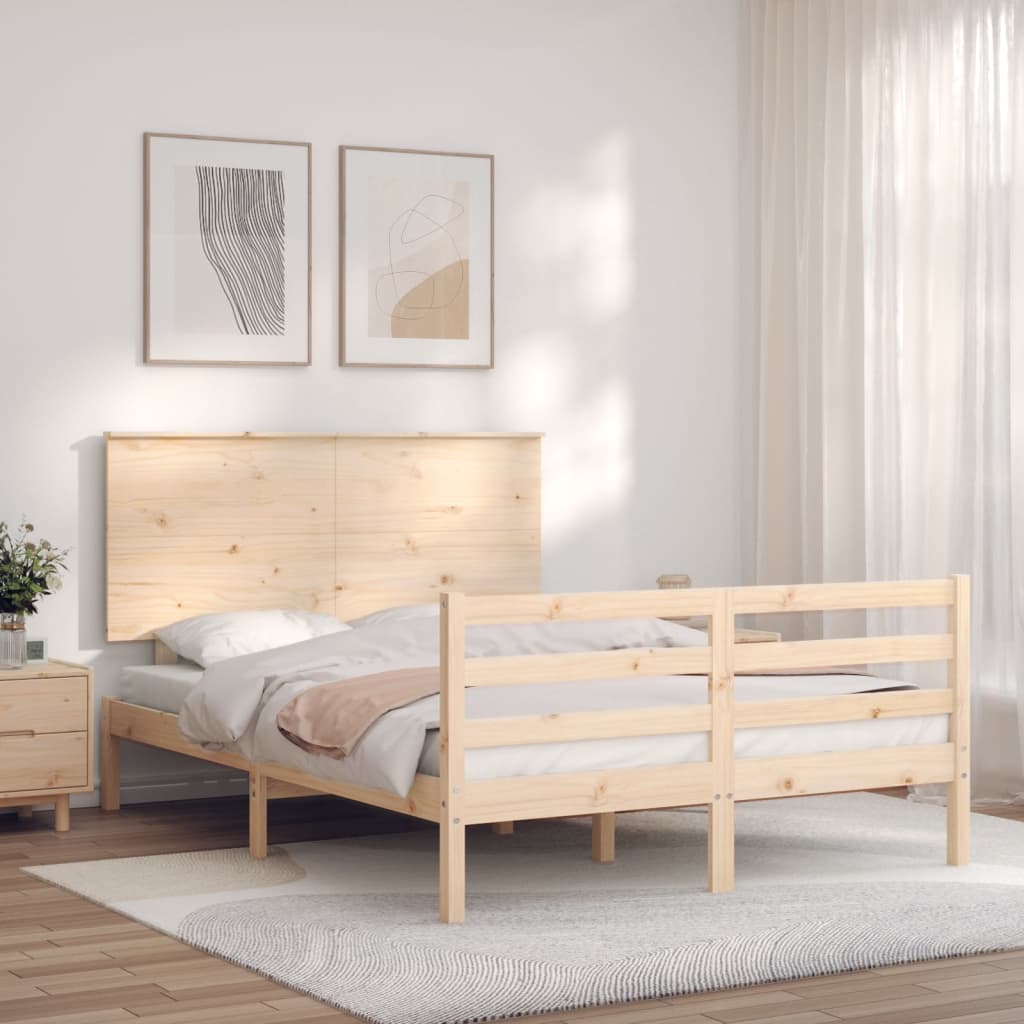 sengeramme med sengegavl Small Double massivt træ