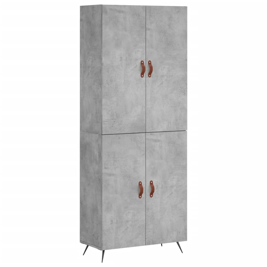 højskab 69,5x34x180 cm konstrueret træ betongrå