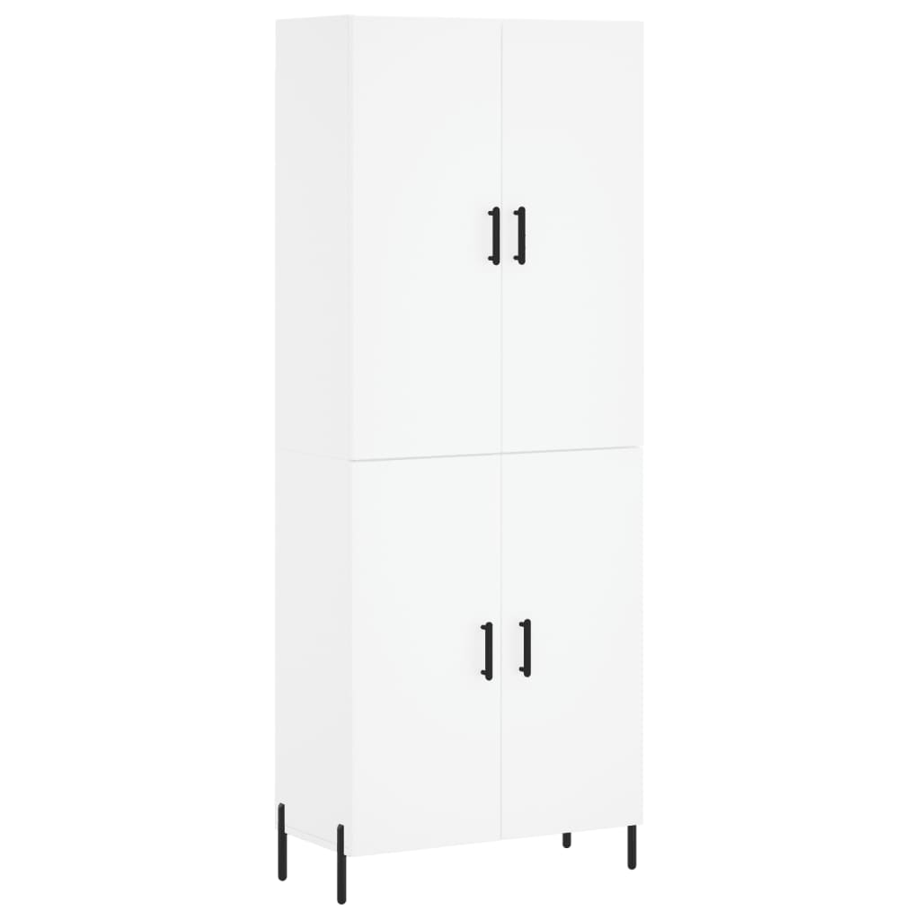 højskab 69,5x34x180 cm konstrueret træ hvid