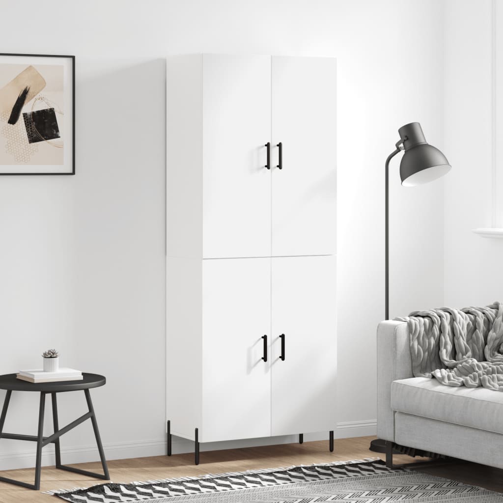 højskab 69,5x34x180 cm konstrueret træ hvid