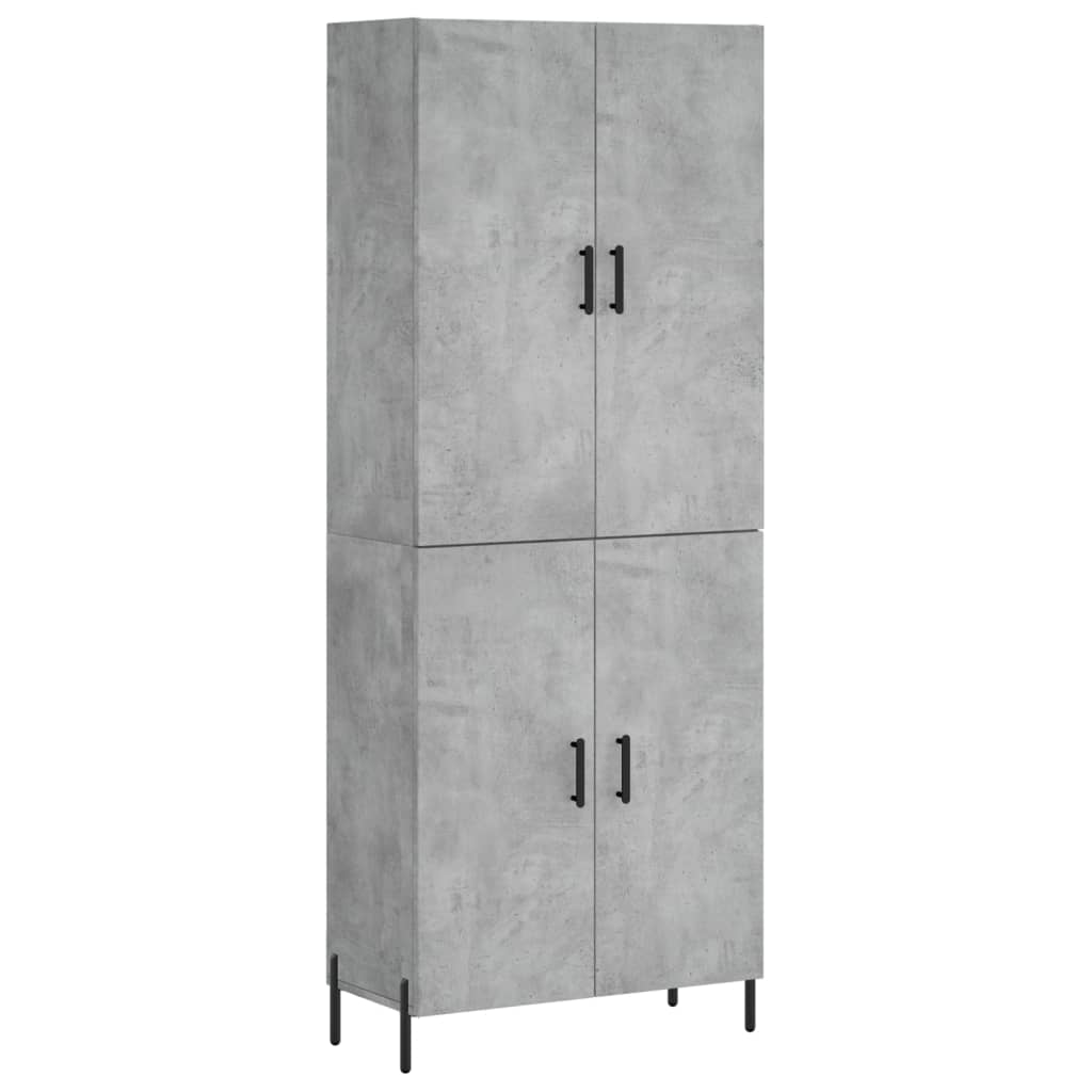 højskab 69,5x34x180 cm konstrueret træ betongrå
