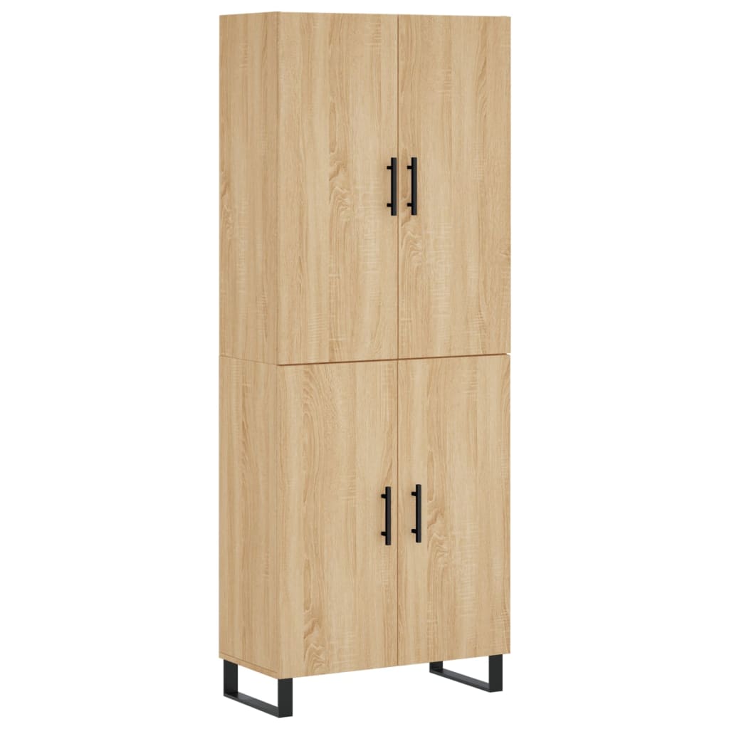 højskab 69,5x34x180 cm konstrueret træ sonoma-eg