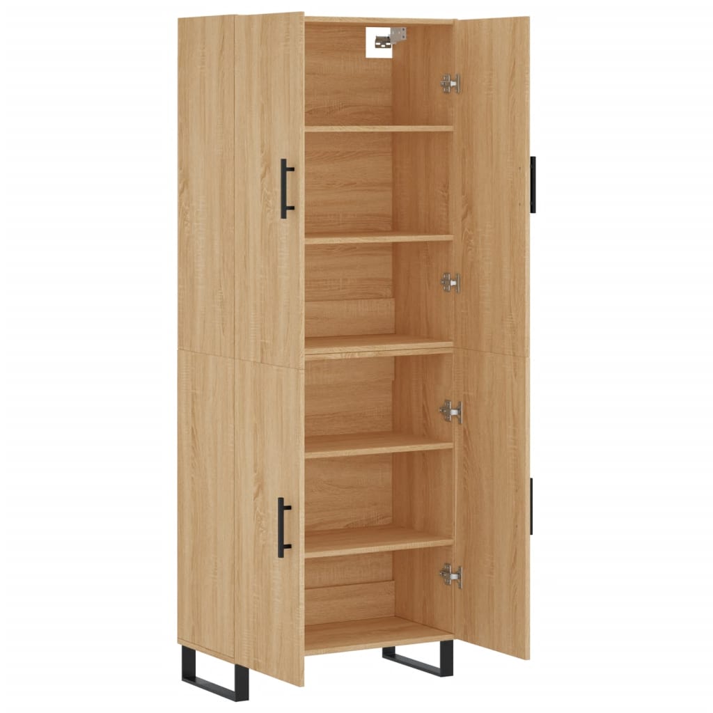 højskab 69,5x34x180 cm konstrueret træ sonoma-eg