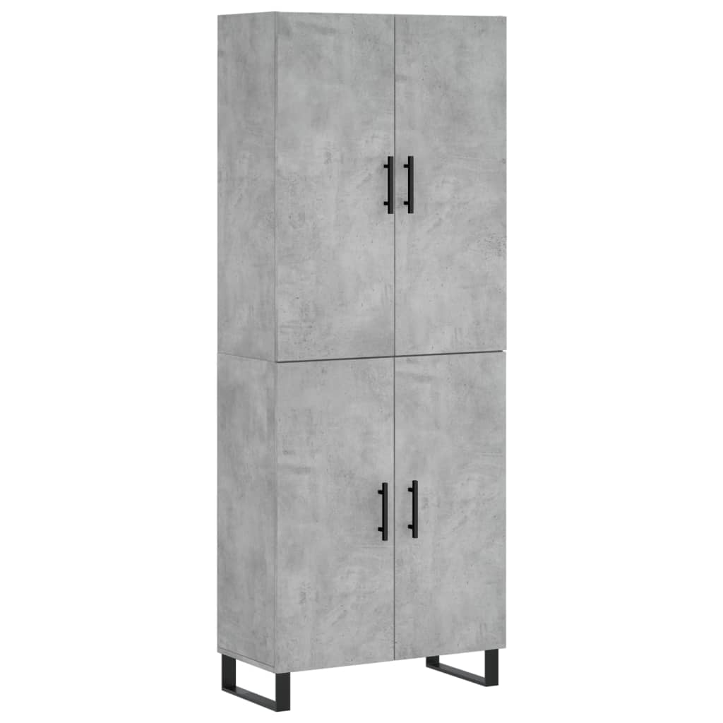 højskab 69,5x34x180 cm konstrueret træ betongrå