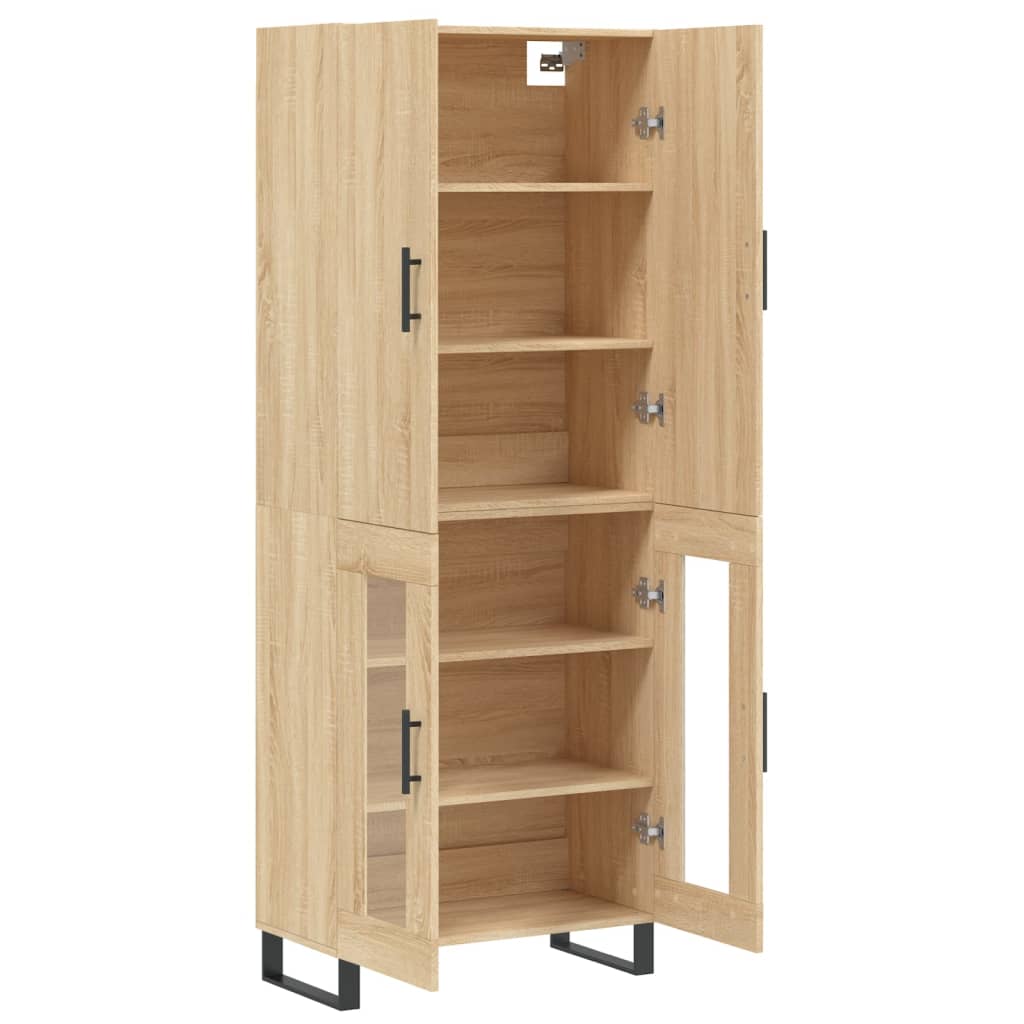 højskab 69,5x34x180 cm konstrueret træ sonoma-eg