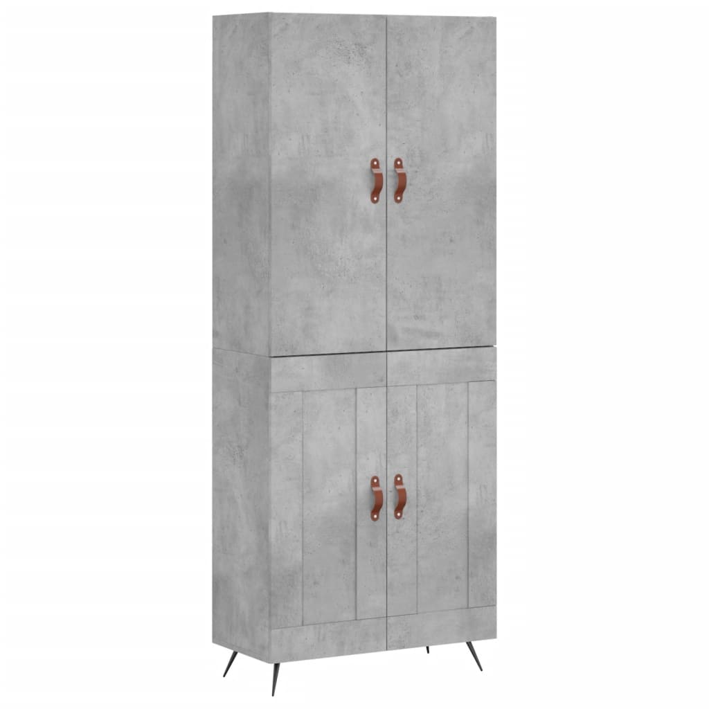 højskab 69,5x34x180 cm konstrueret træ betongrå