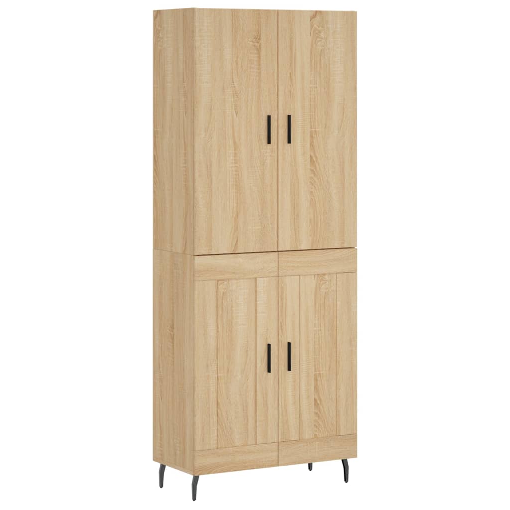 højskab 69,5x34x180 cm konstrueret træ sonoma-eg