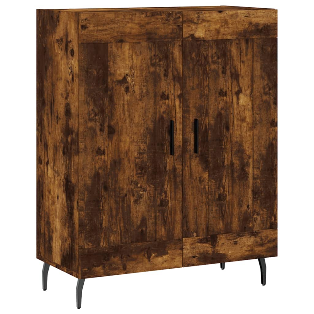 højskab 69,5x34x180 cm konstrueret træ røget egetræsfarve