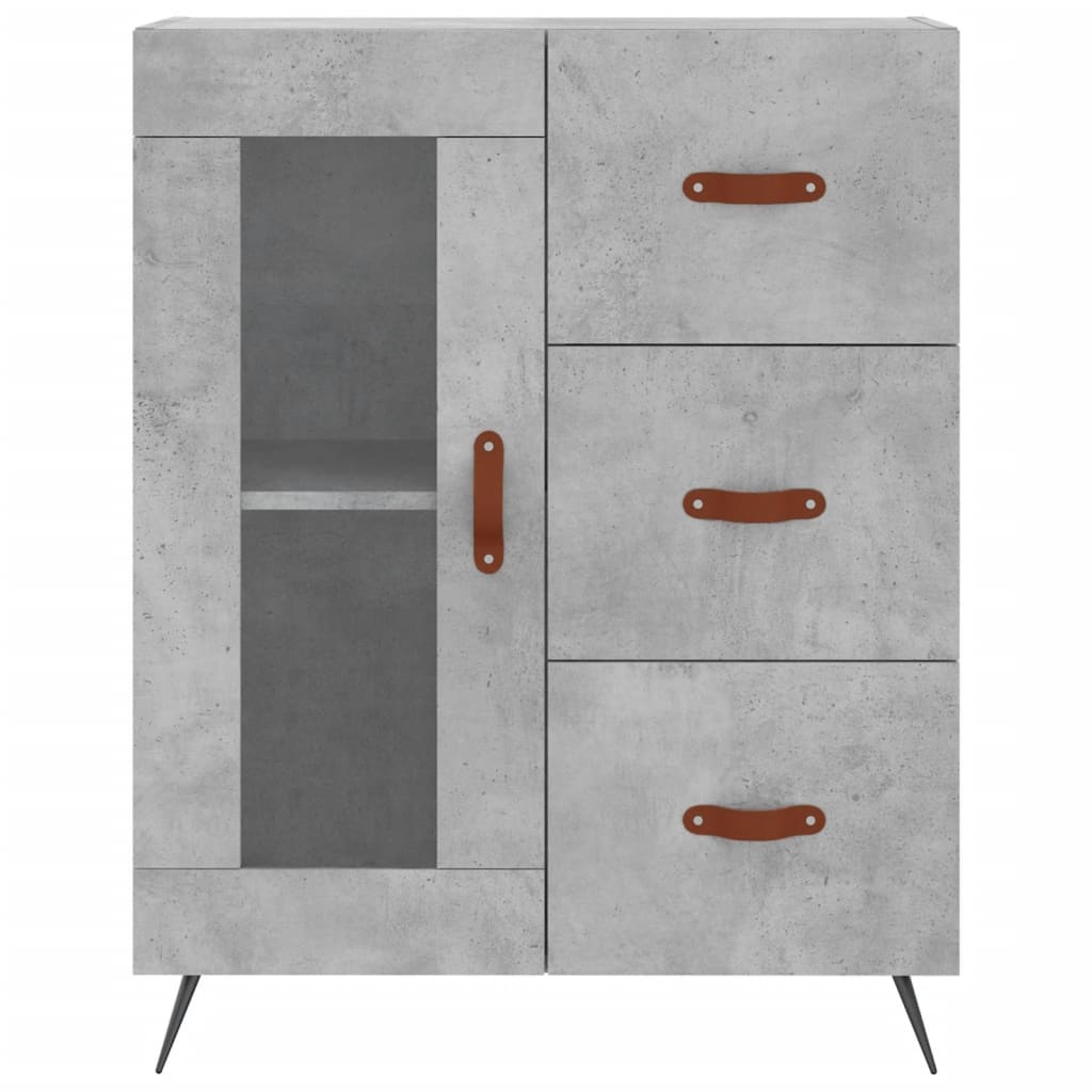 højskab 69,5x34x180 cm konstrueret træ betongrå