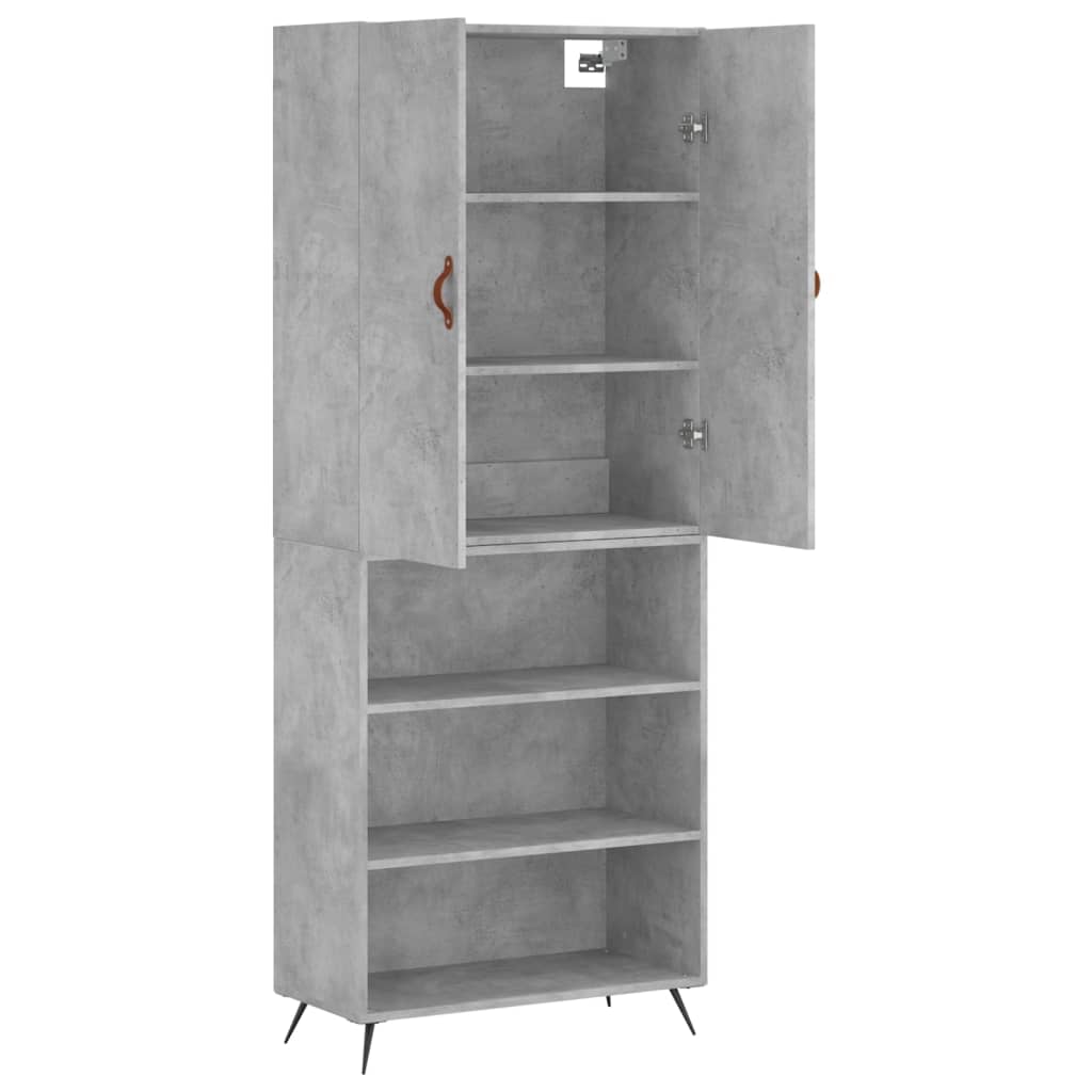 højskab 69,5x34x180 cm konstrueret træ betongrå