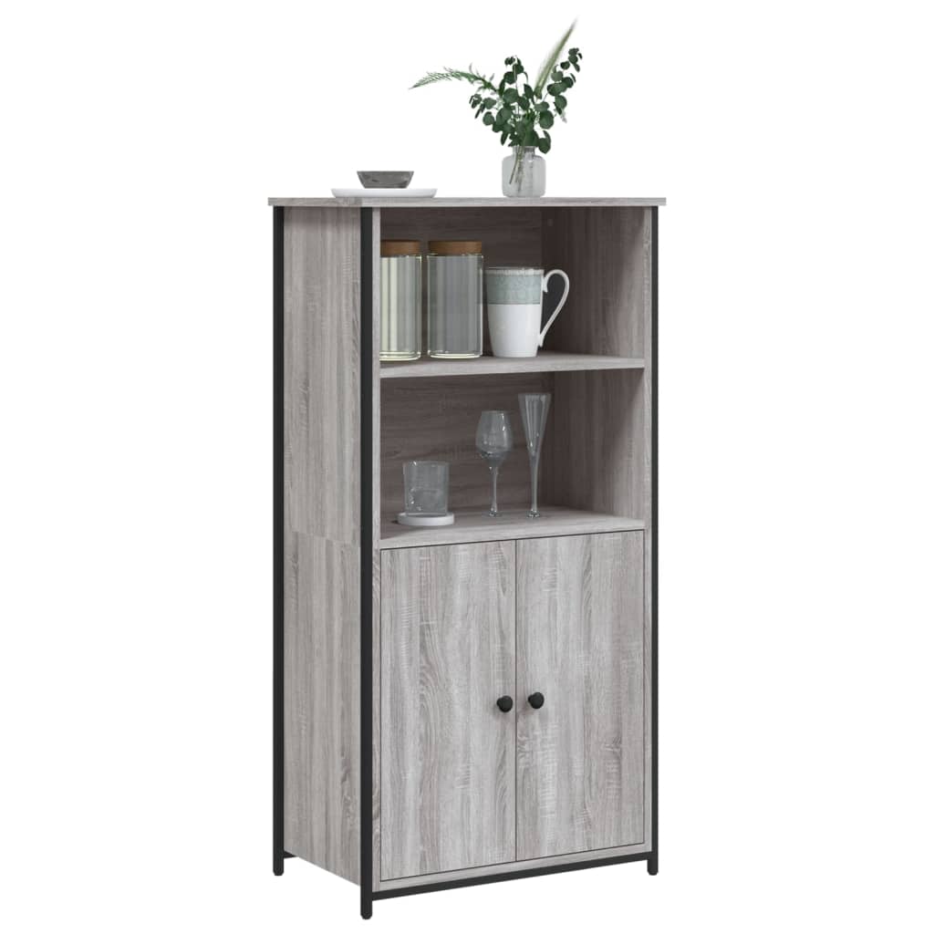 højskab 62x36x121,5 cm konstrueret træ grå sonoma-eg