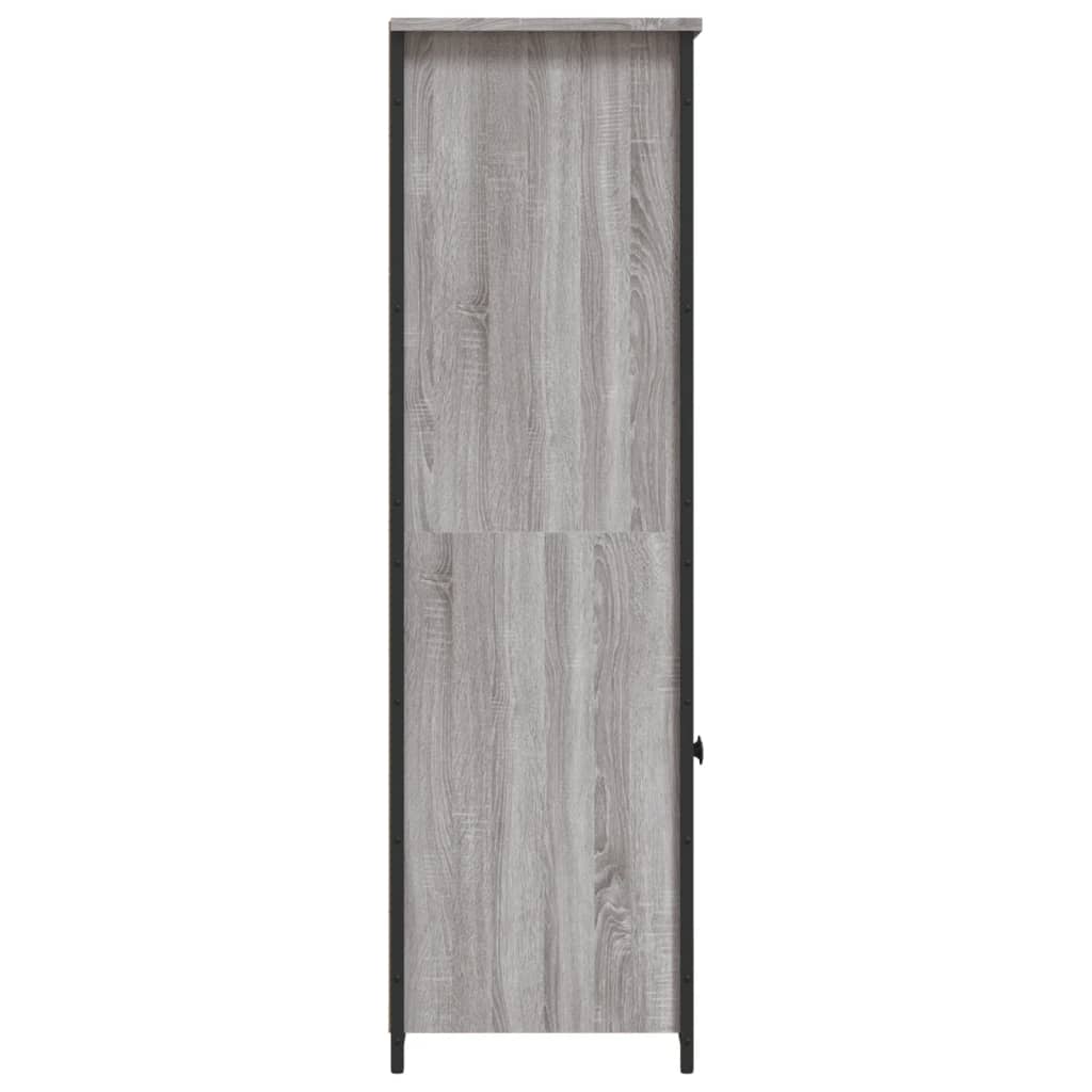 højskab 62x36x121,5 cm konstrueret træ grå sonoma-eg