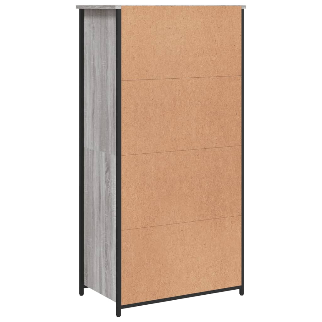 højskab 62x36x121,5 cm konstrueret træ grå sonoma-eg