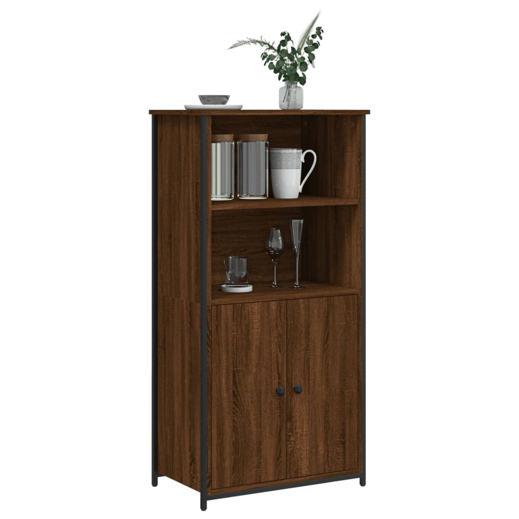 højskab 62x36x121,5 cm konstrueret træ brun egetræsfarve