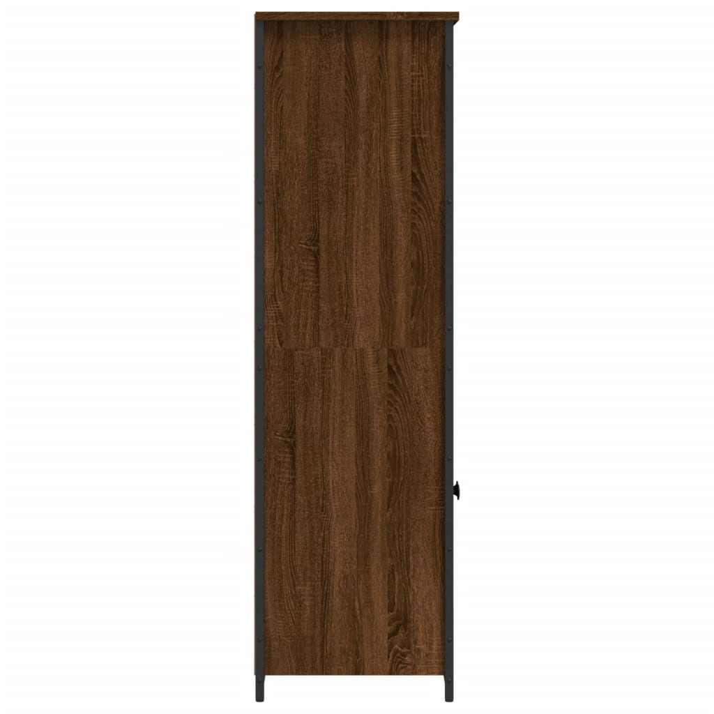 højskab 62x36x121,5 cm konstrueret træ brun egetræsfarve