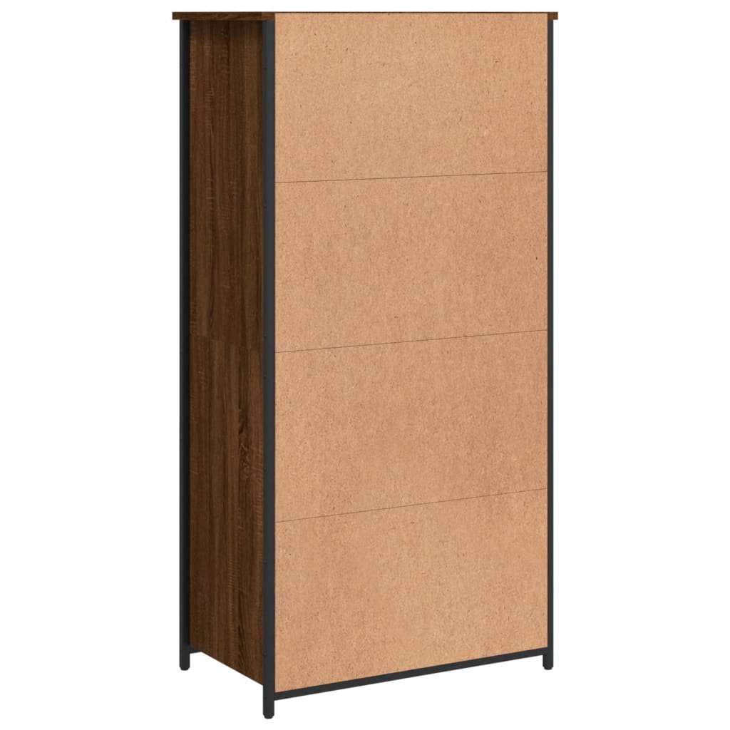 højskab 62x36x121,5 cm konstrueret træ brun egetræsfarve