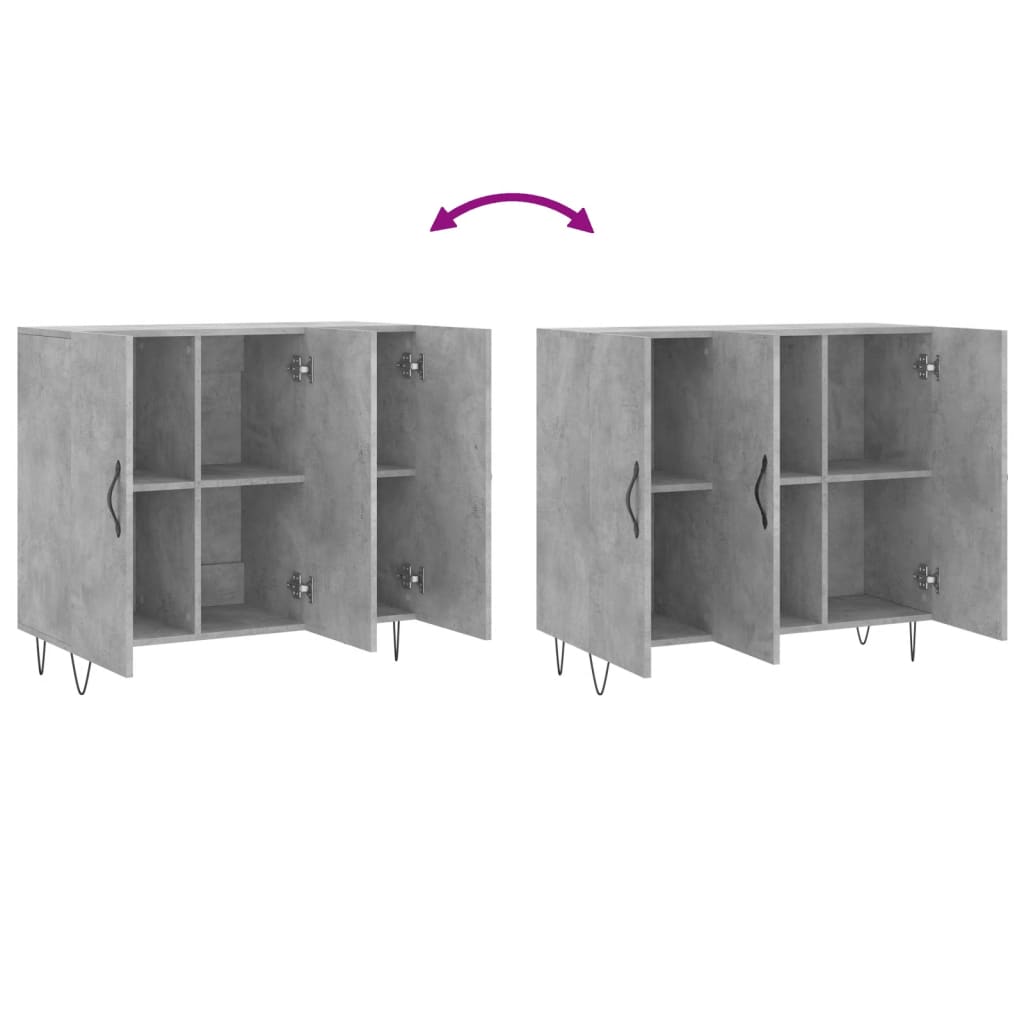 skab 90x34x80 cm konstrueret træ betongrå