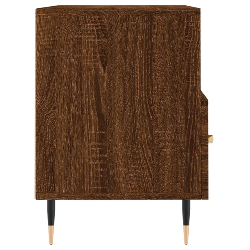 tv-bord 80x36x50 cm konstrueret træ brun egetræsfarve