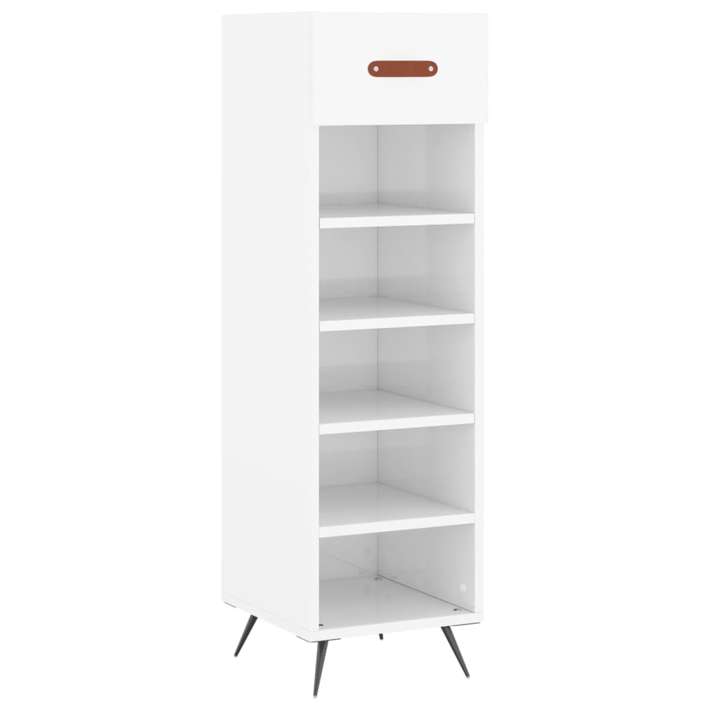 skoreol 30x35x105 cm konstrueret træ hvid højglans