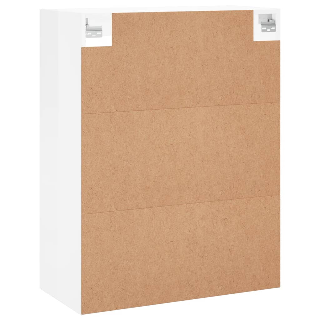 væghængt skab 69,5x34x90 cm konstrueret træ hvid højglans