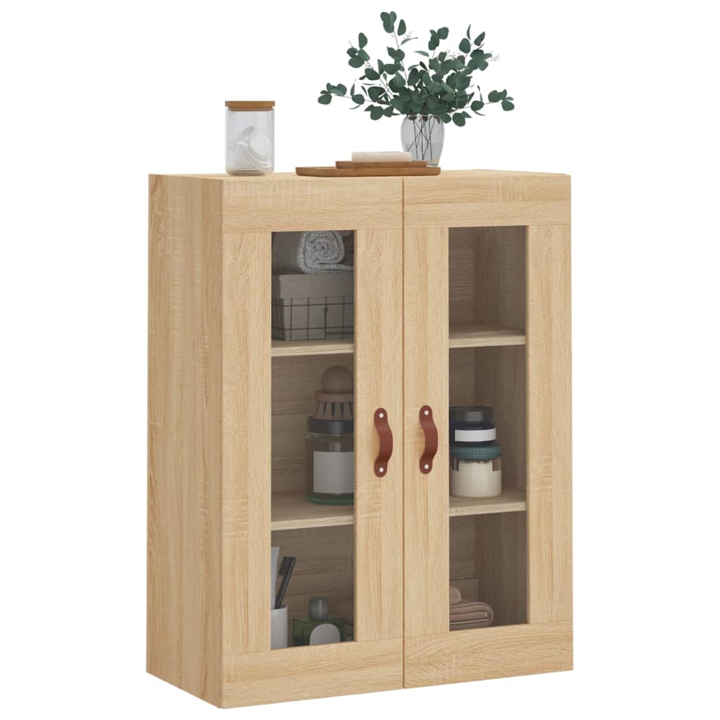 væghængt skab 69,5x34x90 cm konstrueret træ sonoma-eg