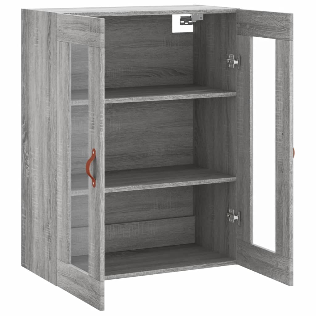 væghængt skab 69,5x34x90 cm konstrueret træ grå sonoma-eg