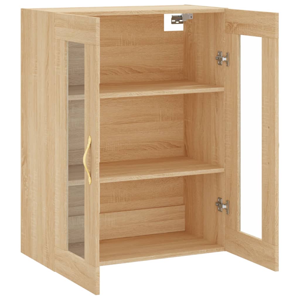 væghængt skab 69,5x34x90 cm konstrueret træ sonoma-eg