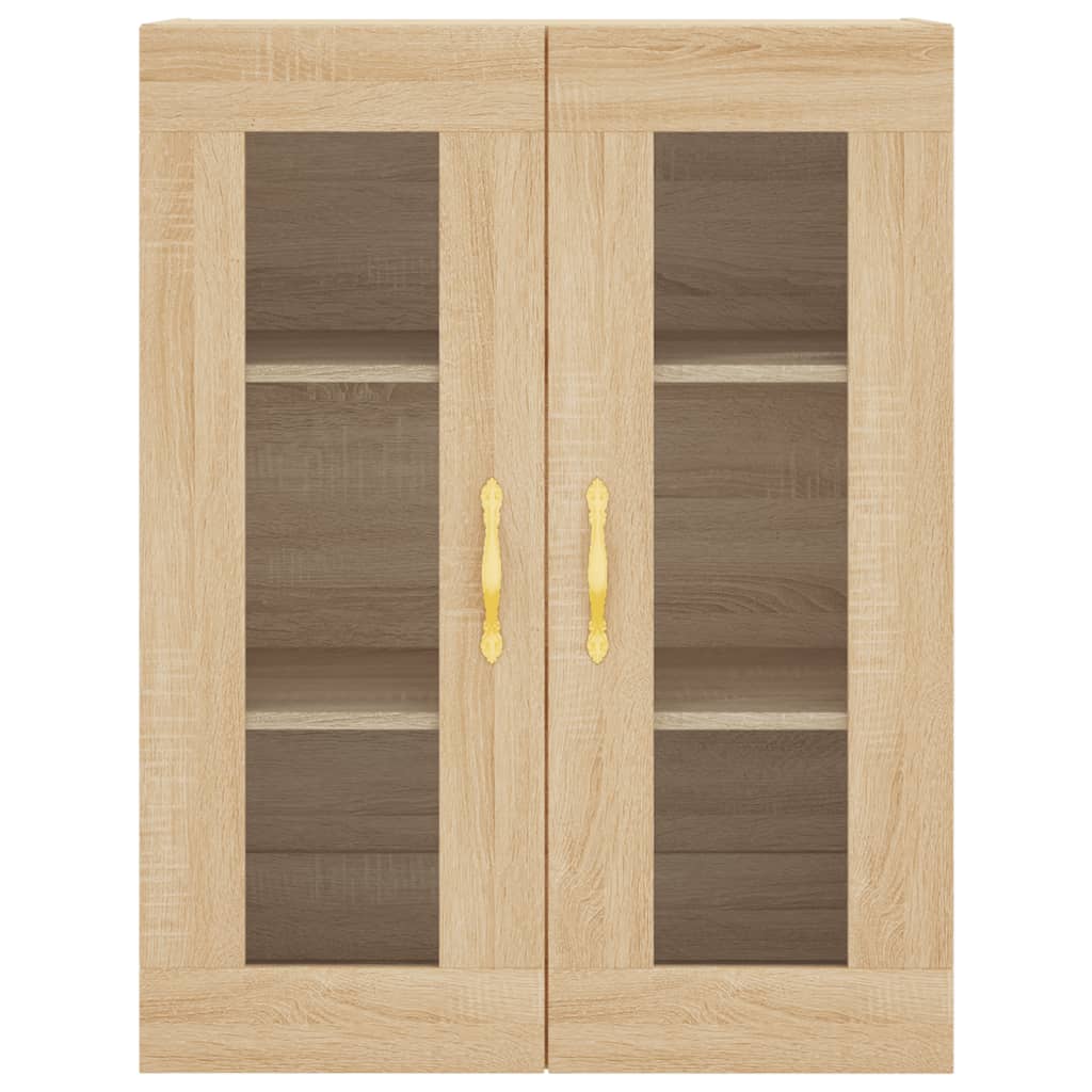 væghængt skab 69,5x34x90 cm konstrueret træ sonoma-eg