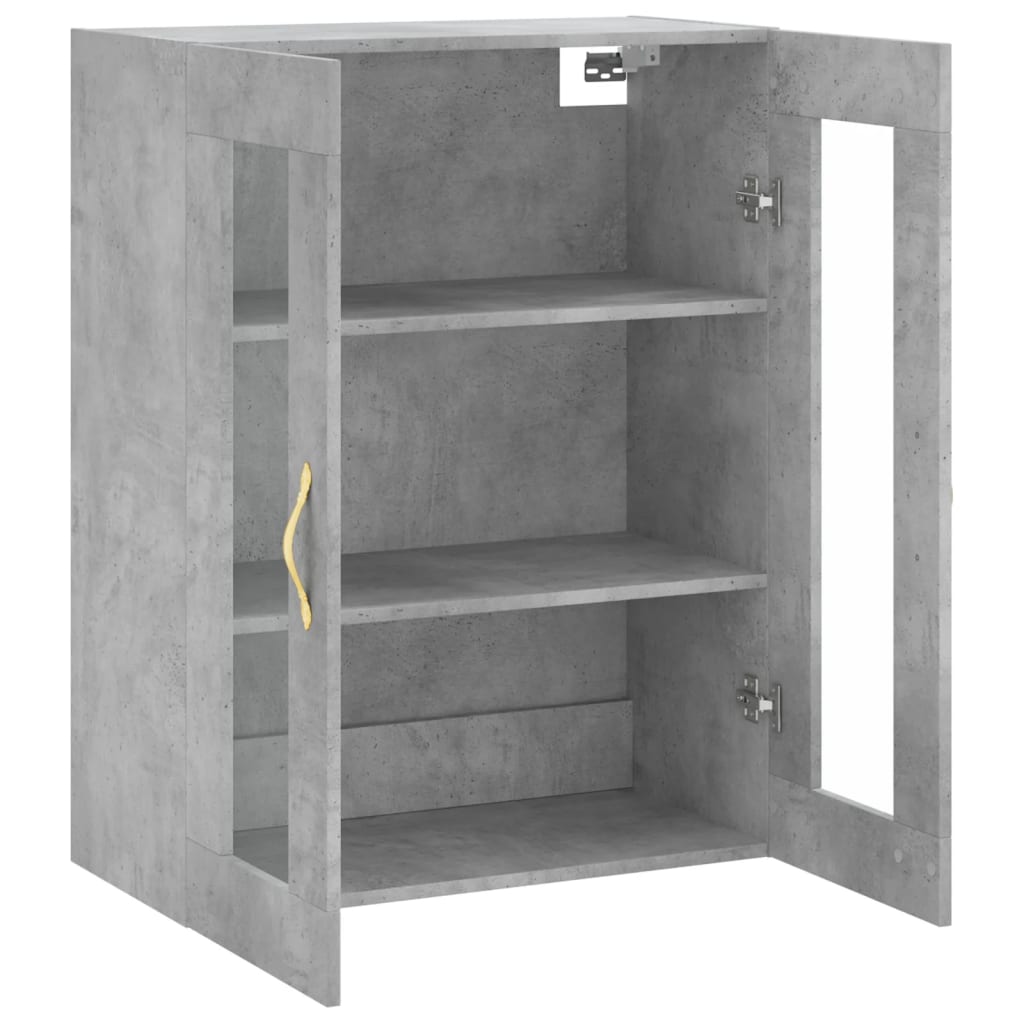 væghængt skab 69,5x34x90 cm konstrueret træ betongrå