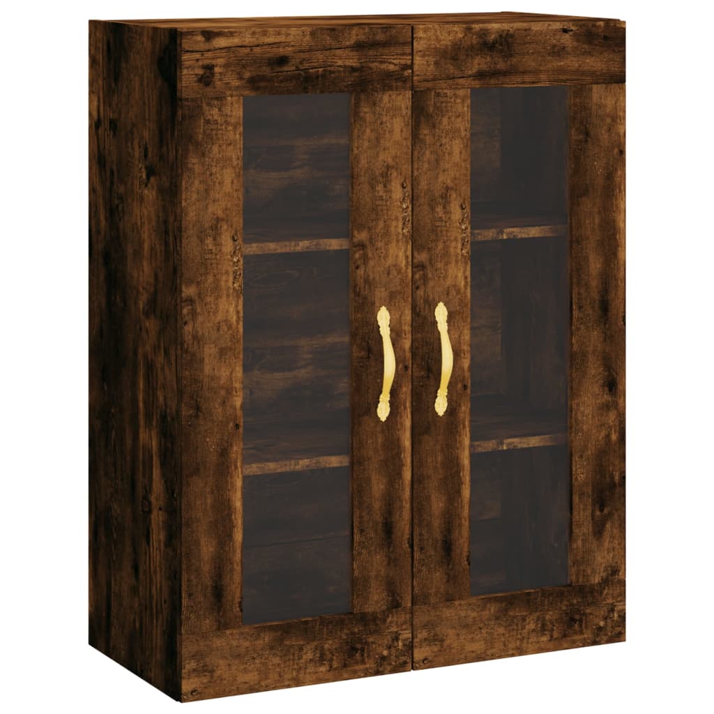 væghængt skab 69,5x34x90 cm konstrueret træ røget sonoma-eg