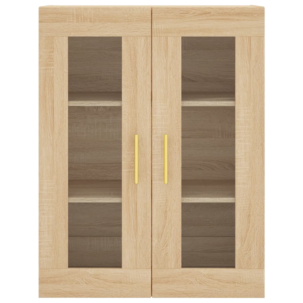 væghængt skab 69,5x34x90 cm konstrueret træ sonoma-eg
