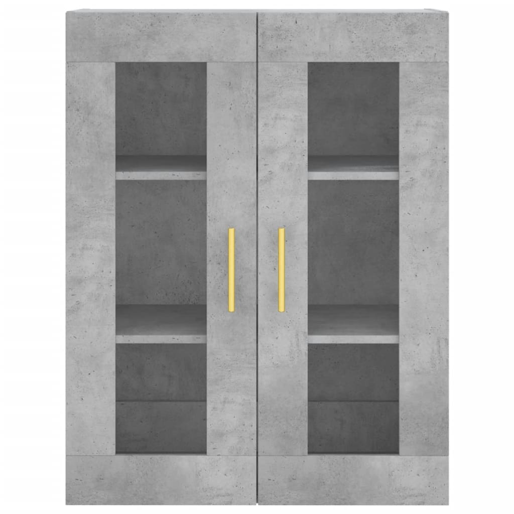 væghængt skab 69,5x34x90 cm konstrueret træ betongrå