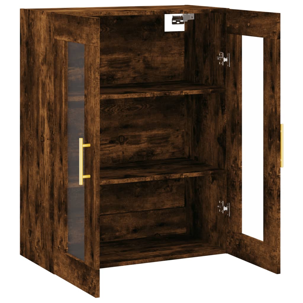 væghængt skab 69,5x34x90 cm konstrueret træ røget sonoma-eg
