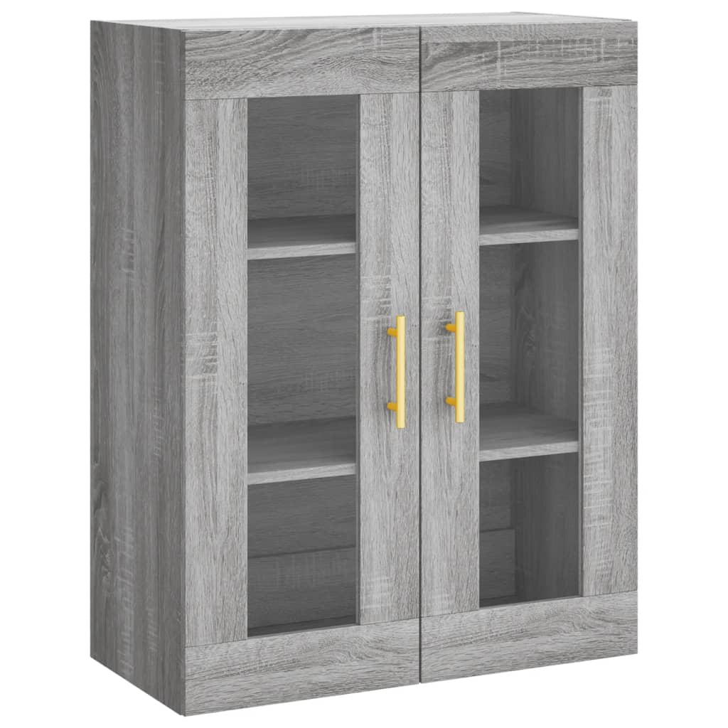 væghængt skab 69,5x34x90 cm konstrueret træ grå sonoma-eg