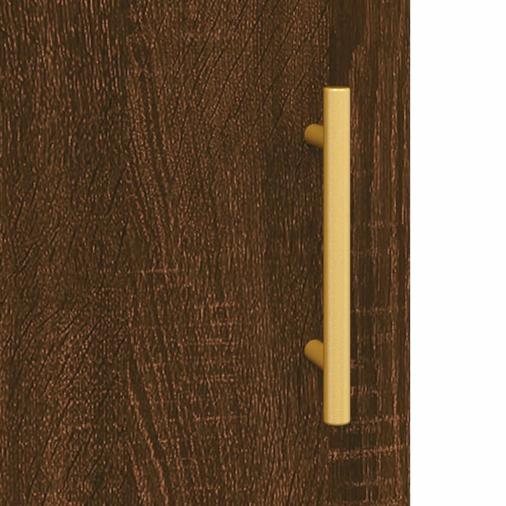 væghængt skab 69,5x34x90 cm konstrueret træ brun egetræsfarve
