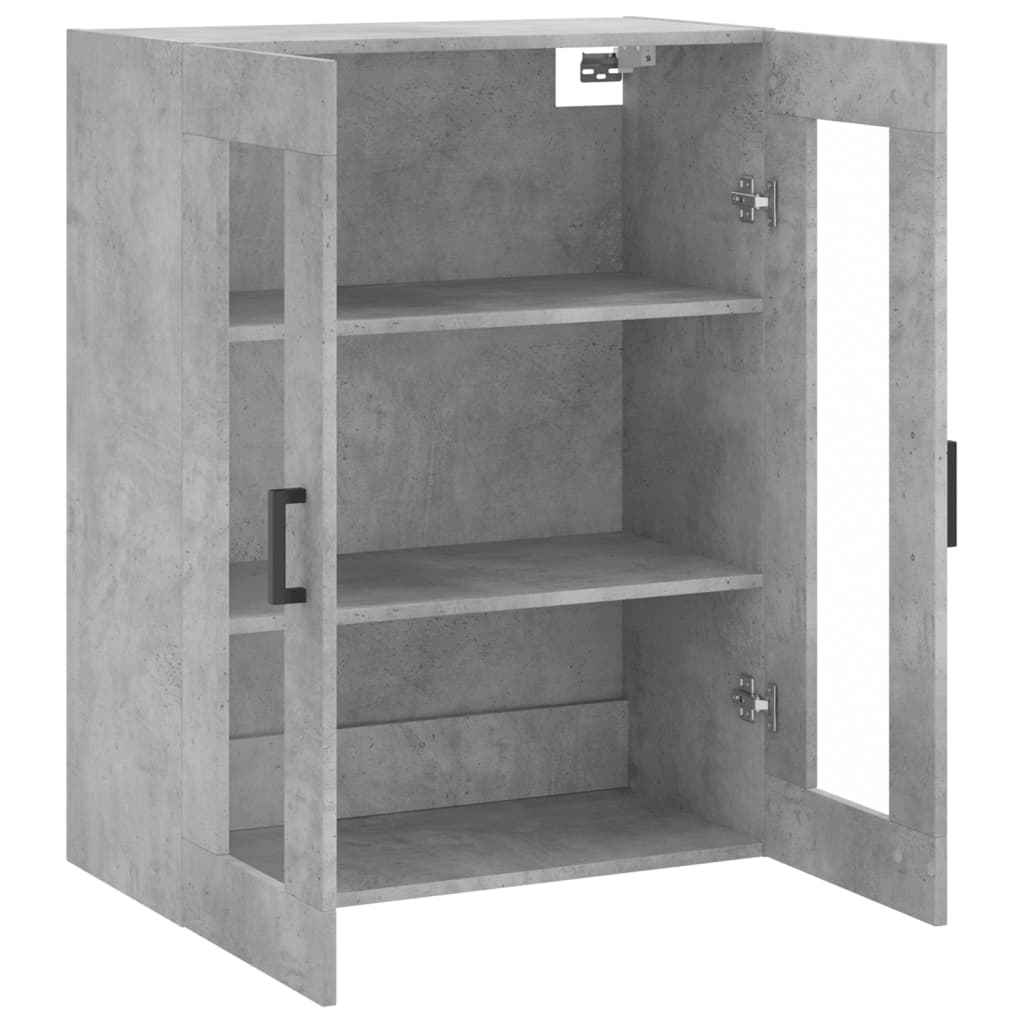 væghængt skab 69,5x34x90 cm konstrueret træ betongrå