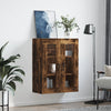 væghængt skab 69,5x34x90 cm konstrueret træ røget sonoma-eg