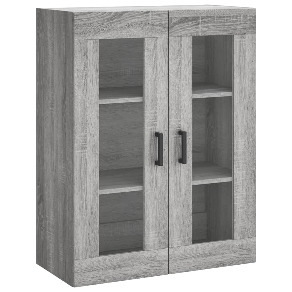 væghængt skab 69,5x34x90 cm konstrueret træ grå sonoma-eg