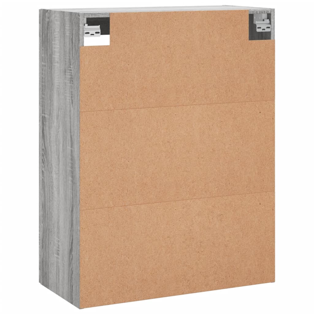 væghængt skab 69,5x34x90 cm konstrueret træ grå sonoma-eg