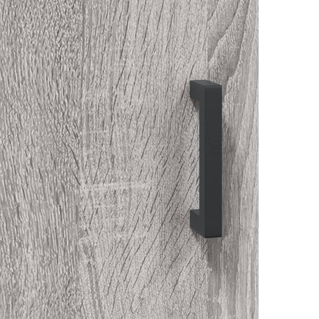 væghængt skab 69,5x34x90 cm konstrueret træ grå sonoma-eg